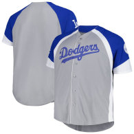 Men's Los Angeles Dodgers Profile Gray Big & Tall Colorblock Team Fashion Jersey