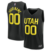 Men's Utah Jazz Fanatics Branded Black 2022-23 Fast Break Custom Replica Jersey - Statement Edition