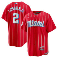 Men's Miami Marlins Jazz Chisholm Jr Nike Red City Connect Replica Player Jersey