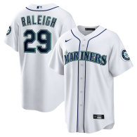 Men's Seattle Mariners Cal Raleigh Nike White Home Replica Jersey
