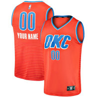 Men's Oklahoma City Thunder Fanatics Branded Orange 2022-23 Fast Break Custom Replica Jersey - Statement Edition