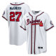 Men's Atlanta Braves Fred McGriff Nike White 2023 Hall of Fame Patch Inline Replica Jersey