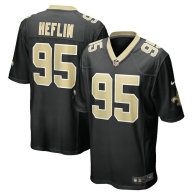 Men's New Orleans Saints Jack Heflin Nike Black Team Game Jersey