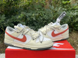 Authentic Nike Dunk Low Iron Grey/White/Red