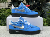 Authentic Off-White x Nike Air Force 1 University Blue/Silver/Black