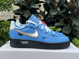 Authentic Off-White x Nike Air Force 1 University Blue/Silver/Black