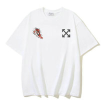 OFF-WHITE short round collar T-shirt S-XL (165)