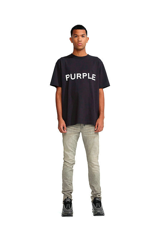 Purple Short Round Collar T-shirt S-XL (17)