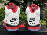 Authentic Air Jordan 5 “Fire Red”(Black Tongue)