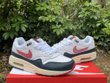 Authentic Nike Air Max 1 White/Red/Dark Blue