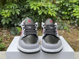 Authentic Air Jordan 1 Low Black/Grey/Fire Red