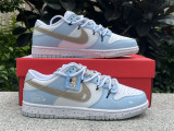 Authentic Nike Dunk Low Neutral White/Blue/Brown