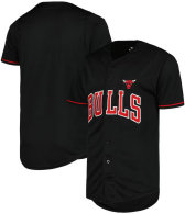 Men's Chicago Bulls Fanatics Black Pop Baseball Jersey
