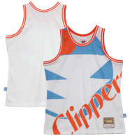 Men's San Diego Clippers Mitchell & Ness White Hardwood Classics Blown Out Fashion Jersey
