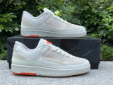 Authentic Shelflife x Air Jordan 2 Low White/Sail/Light Bone/Bright Mandarin