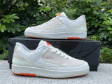 Authentic Shelflife x Air Jordan 2 Low White/Sail/Light Bone/Bright Mandarin