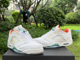 Authentic Air Jordan 5 Low WMNS Sail/Starfish/Neptune Green