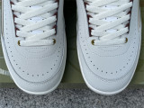 Authentic Air Jordan 2 Low WMNS Sail/Oil Green/Dark Team Red/Metallic Gold Grain