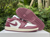 Authentic Air Jordan 1 Low GS Purple Red/White