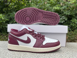 Authentic Air Jordan 1 Low GS Purple Red/White