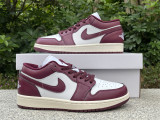 Authentic Air Jordan 1 Low GS Purple Red/White