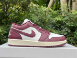 Authentic Air Jordan 1 Low Purple Red/White