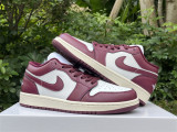 Authentic Air Jordan 1 Low GS Purple Red/White