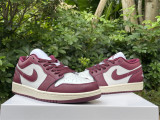 Authentic Air Jordan 1 Low Purple Red/White