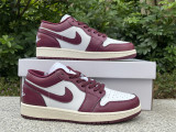 Authentic Air Jordan 1 Low GS Purple Red/White