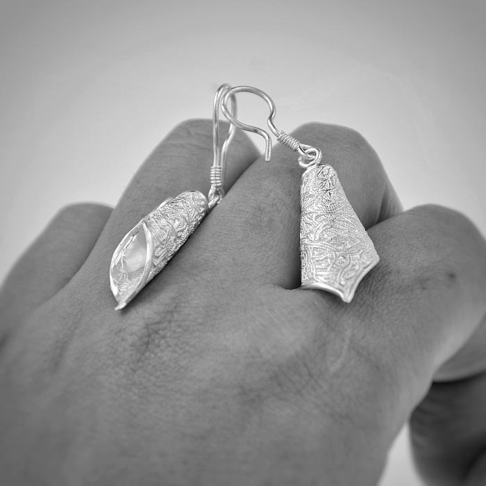 Blossom - Miao Silver Filigree Earrings