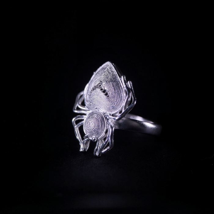 Spider - Miao Silver Filigree Ring