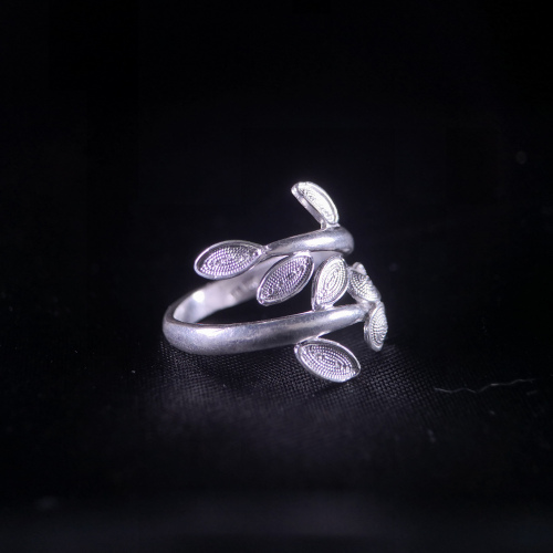 Leaf - Miao Silver Filigree Ring