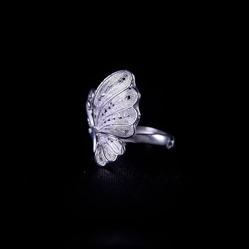 Butterfly- Miao Silver Filigree Ring