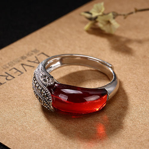 Peacock Feathers - Silver Ring