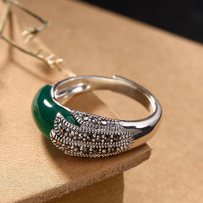 Peacock Feathers - Silver Ring