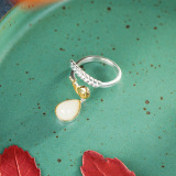 Snail - Jade Silver Ring