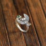 Garuda - Jade&Aagte Silver Ring