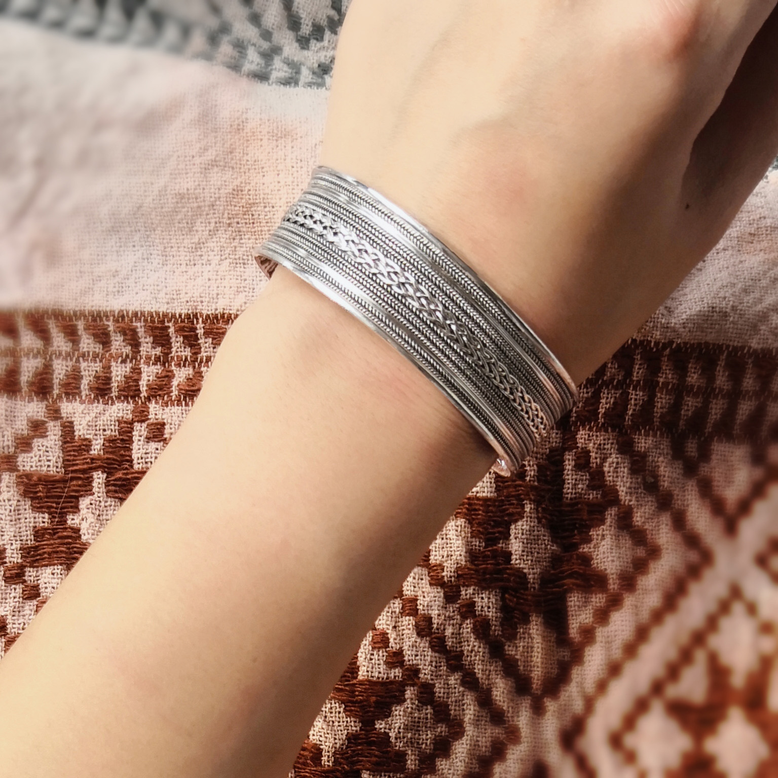 Tibetan silver bracelet handmade on sale