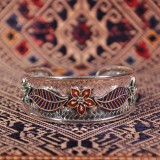 Gaisang Mêdog - Enameling Tibetan Handmade Silver Bracelet