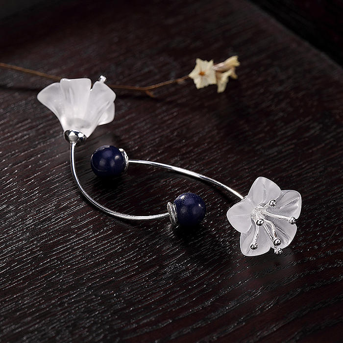 Flower - Crystal Silver Earrings
