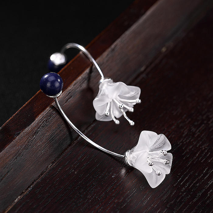 Flower - Crystal Silver Earrings