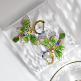 Online Earrings - Butterfly of Forbidden City - Chinese Cloisonne Silver Earrings| LIGHT STONE