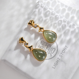 Chinese Handmade Jewelry - Online Shop  Green Jade Silver Earrings | LIGHT STONE