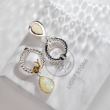 Chinese Artisan  Jewelry- Snail - Hetian Jade Silver Earrings | LIGHT STONE