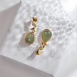 Chinese Handmade Jewelry - Online Shop  Green Jade Silver Earrings | LIGHT STONE