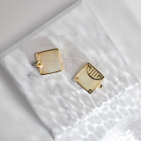 Best Online Earrings- Asian Gift - Window Shape Chinese Jade Silver Earrings| LIGHT STONE