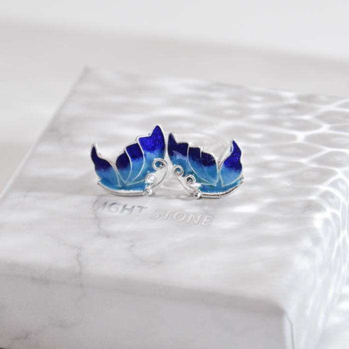 Best Online Earrings - Chinese Enamel Cloisonné Butterfly | LIGHT STONE
