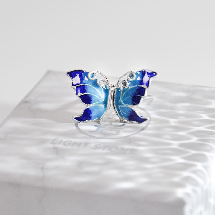 Best Online Earrings - Chinese Enamel Cloisonné Butterfly | LIGHT STONE