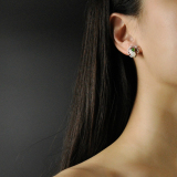 Online Earrings - Spider - Chinese Jade Silver Ear Stud| LIGHT STONE