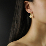 Online Silver Earrings -Chinese Jade Earrings - Plum Flower | LIGHT STONE